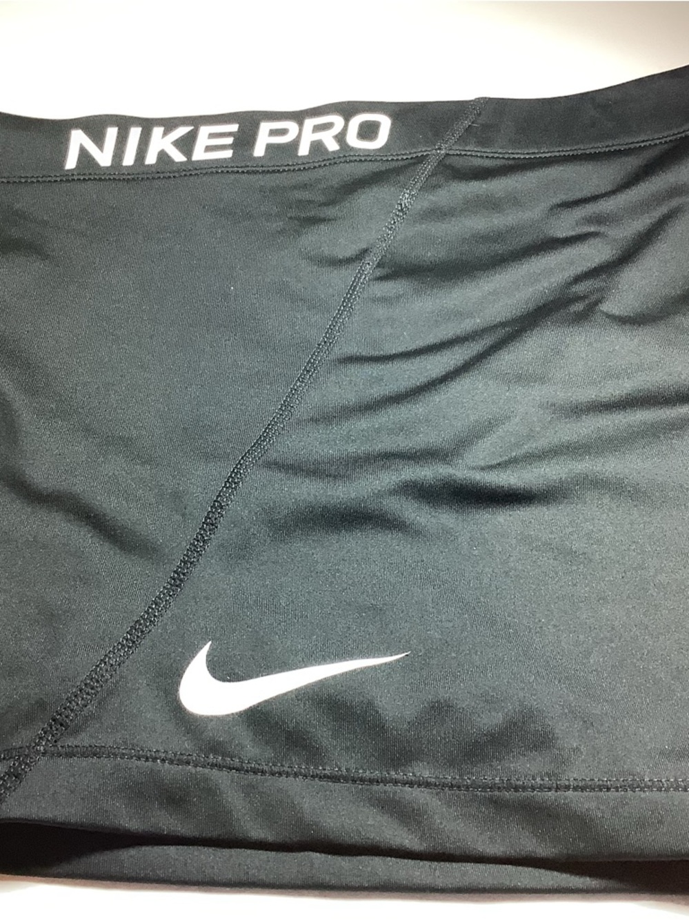 Nike Black Athletic Compression Shorts with White Logo